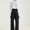 Cropped Shirt in Poplin with Crystals