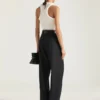 Cropped Top in Knit with Embroidered Pearls