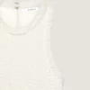 Cropped Top in Knit with Embroidered Pearls
