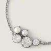 Crystal Pearl Bracelet Necklace in Metal, Crystals and Pearls