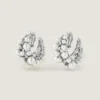 Crystal Pearl Clip Earrings in Metal, Crystals and Pearls