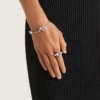 Crystal Pearl Ring in Metal, Crystals and Pearls