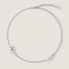 Crystal Pearl Short Necklace in Metal, Crystals and Pearls