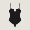 Cutaway Bodysuit in Engineered Knit