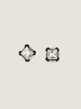 Deconstructed Crystals Earrings in Metal and Crystals
