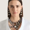 Deconstructed Crystals Earrings in Metal and Crystals