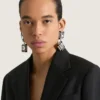 Deconstructed Crystals Earrings in Metal and Crystals