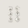 Deconstructed Crystals Earrings in Metal and Crystals