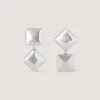 Deconstructed Crystals Earrings in Metal and Crystals