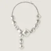 Deconstructed Crystals Necklace in Metal and Crystals