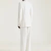Double-Breasted Cocoon Jacket in Wool and Mohair
