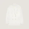 Double-Breasted Jacket in Wool and Mohair