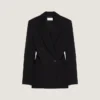 Double-Breasted Slashed Jacket in Wool