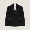 Double Breasted Slashed Tuxedo Jacket in Wool