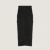 Draped Midi Skirt in Crepe Cady