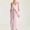 Evening Bustier Dress in Polyfaille with Bow Detail