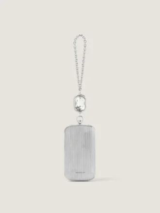 Evening Clutch in Metal with Crystal Jewel