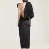 Evening Dress in Satin with Bow Detail