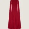 Evening Dress in Silk Crepon with Cape