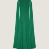 Evening Dress in Silk Crepon with Cape
