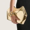 Facet Clutch in Mirror Effect Leather Facet Clutch in Mirror Effect Leather