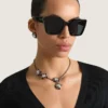 Deconstructed Crystals Necklace in Metal and Crystals