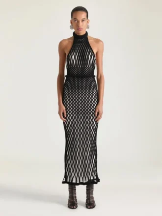 Halterneck Dress in Mesh