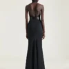 Halterneck Top in Viscose with Crystals