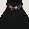 Halterneck Top in Viscose with Crystals
