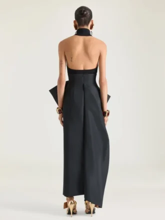 Midi Skirt in Polyfaille with Bow Detail