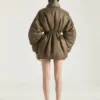 Hourglass Bomber with Zipped Shawl Collar in Nylon