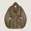 Hourglass Bomber with Zipped Shawl Collar in Nylon