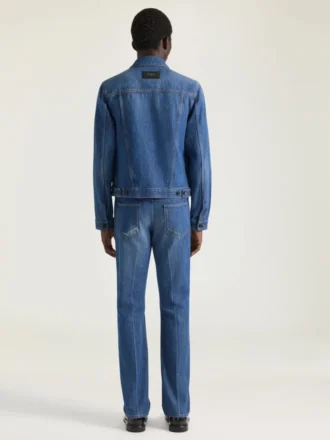 Jacket in Medium Blue Denim