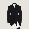 Jacket in Wool with Draped Detail