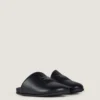 Label Flat Mules in Nappa Leather