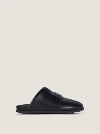 Label Flat Mules in Nappa Leather
