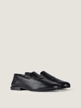 Label Loafers in Shiny Leather
