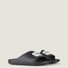 Label Slide Mules in Rubber