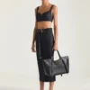 Large the Snatch Bag in Grained Leather