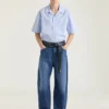 Long Belt in Grained Leather