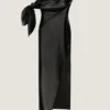 Long Bustier Dress in Nappa Leather with Bow