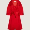 Long Cocoon Coat in Satin