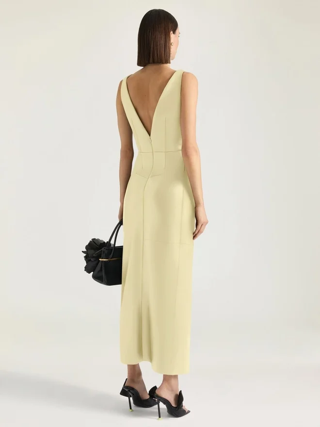 Long Wrapped Dress in Leather Long Wrapped Dress in Leather