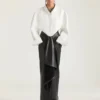 Long Wrapped Skirt in Leather