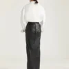 Long Wrapped Skirt in Leather