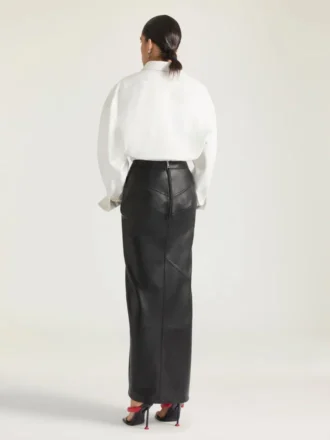 Long Wrapped Skirt in Leather