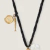 Lucky Charms Necklace in Silk, Metal and Enamel
