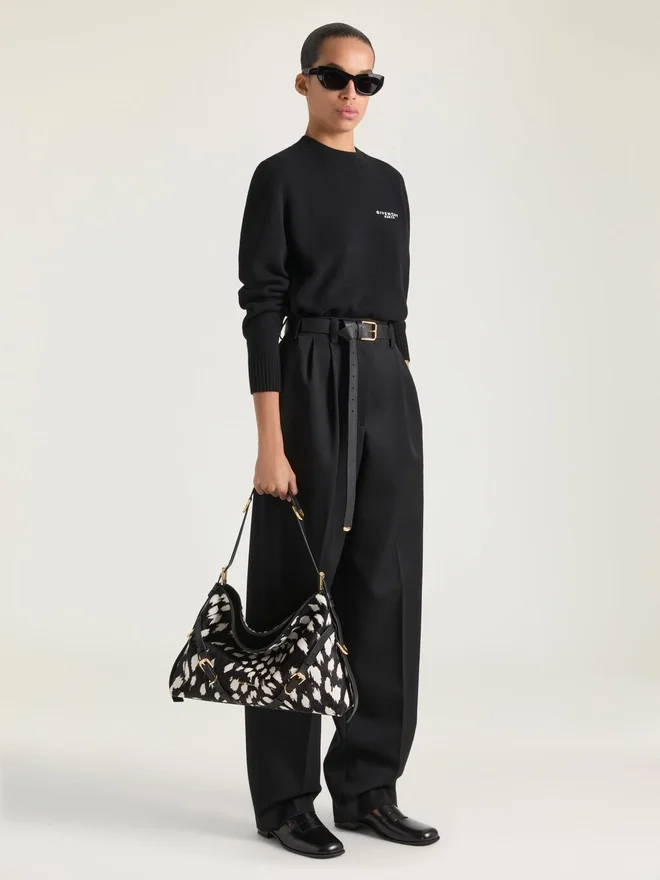 Medium Voyou Bag in Pony Effect Leather with Animal Print Medium Voyou Bag in Pony Effect Leather with Animal Print