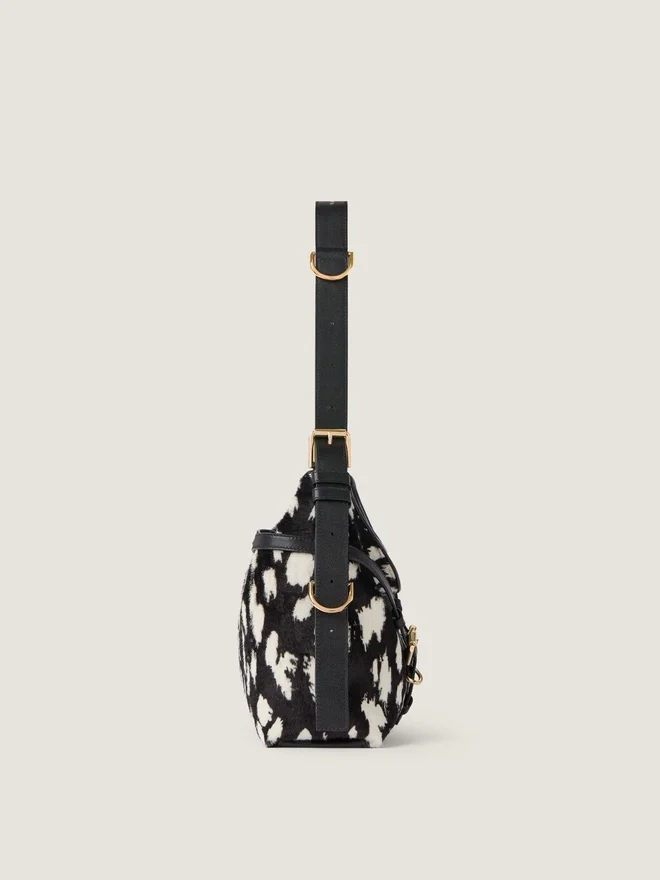 Medium Voyou Bag in Pony Effect Leather with Animal Print Medium Voyou Bag in Pony Effect Leather with Animal Print