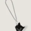 Micro Evening Clutch in Metal Leather with Chain